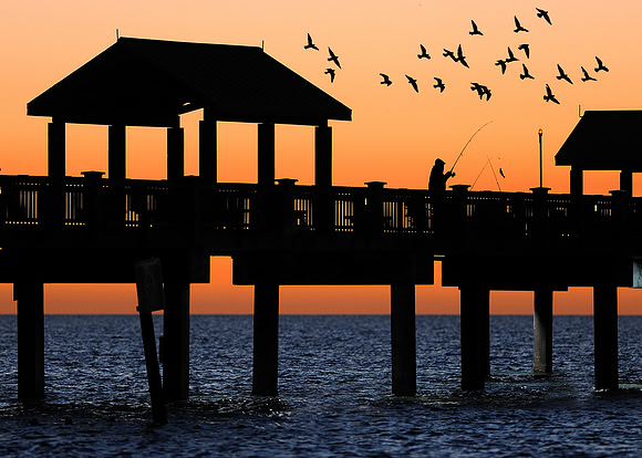 Fishing off the pier
