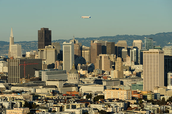 Blimp over San Francisco