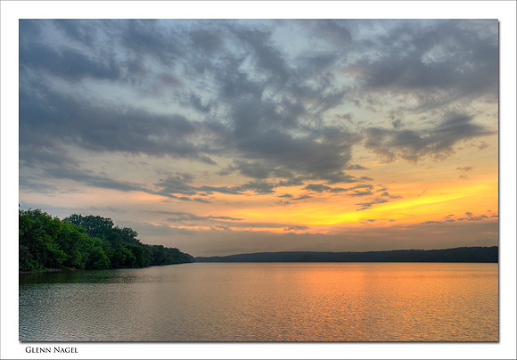Sunset over slough (HDR)