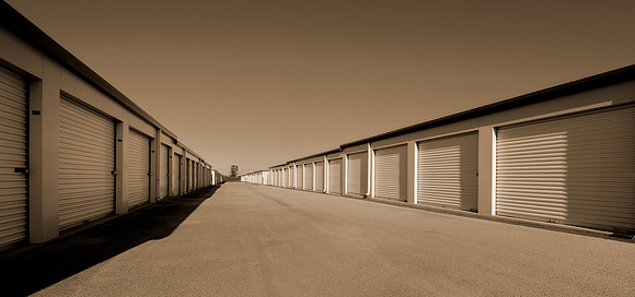Endless garage doors (sepia version)