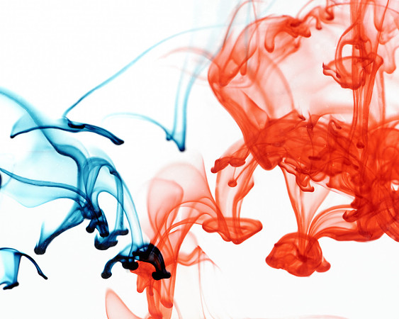 Red and blue drips
