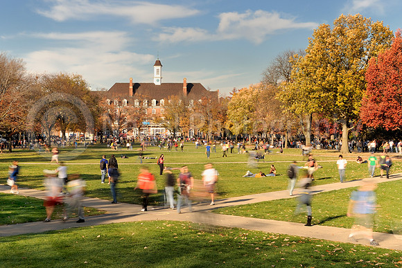 Students walking the Quad