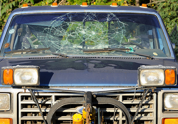 Broken windshield