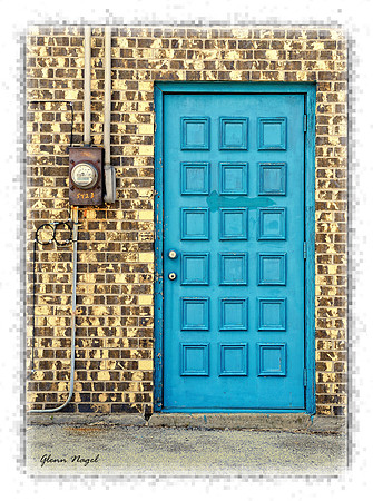 Blue green door