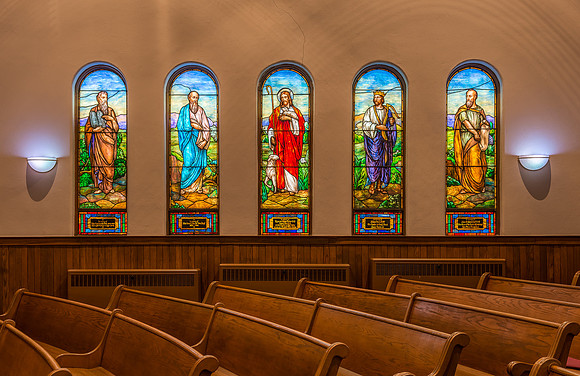 Five stained glass windows