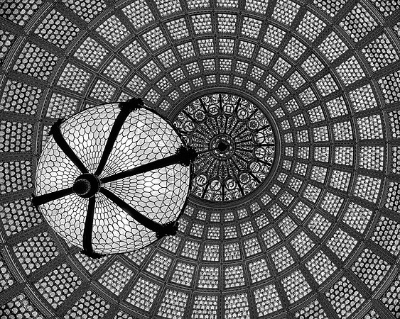 Tiffany glass dome ceiling (B&W version)
