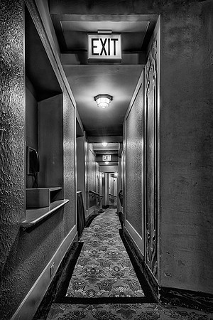 Narrow exit hall (B&W version)