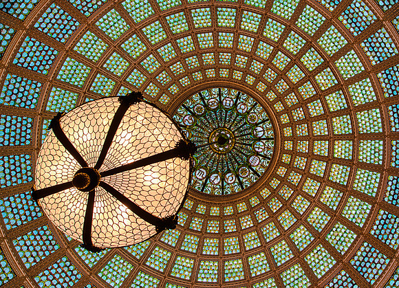 Tiffany glass dome ceiling