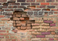 Partially Exposed Brick Wall