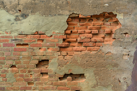 Partially Exposed Brick Wall