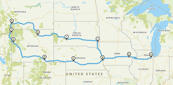 Yellowstone Road Trip Map 2022