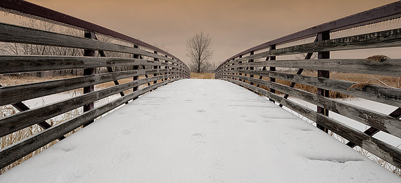 Snow covered bridge