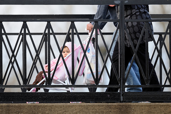 Baby on bridge
