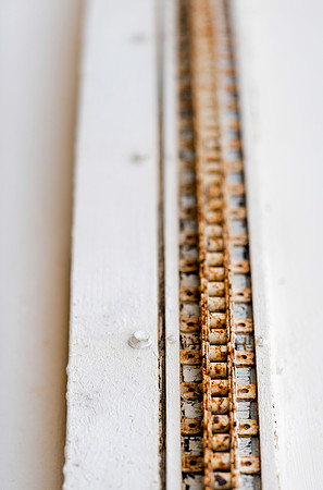 Rusty chain on white