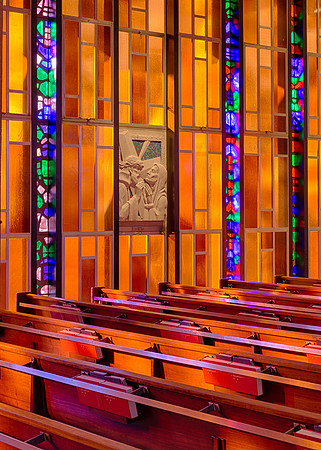 Stained glass pews