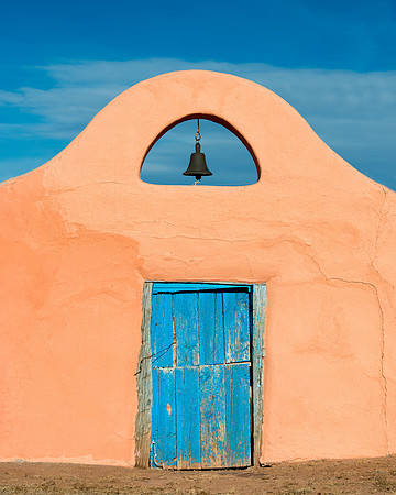 Bell over blue door