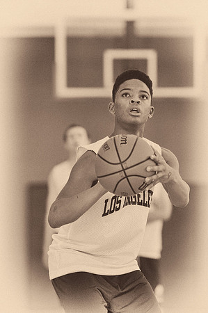 OYA basketball action (B&W version)
