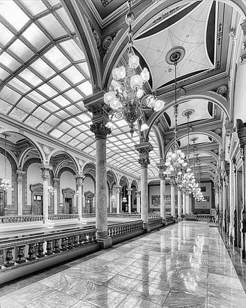 Chandelier hallway (B&W version)