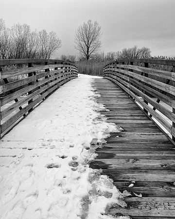 Snow covered bridge