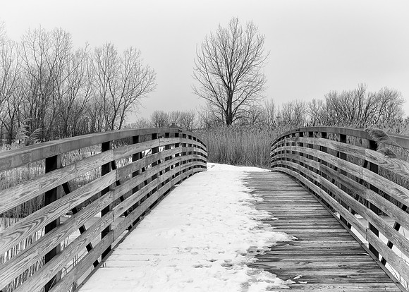 Snow covered bridge
