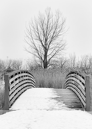 Snow covered bridge