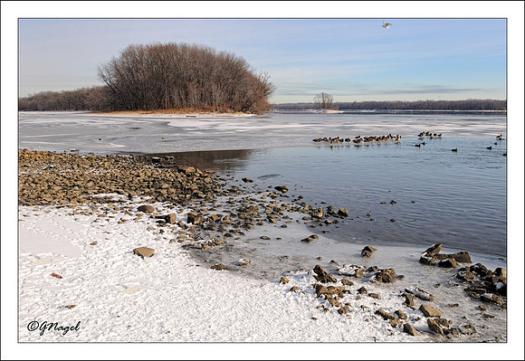 Mississippi River in winter