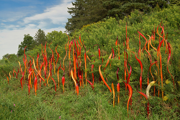 Cattails and Copper Birch Reeds sculpture