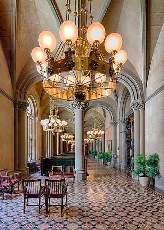 Chandelier hallway