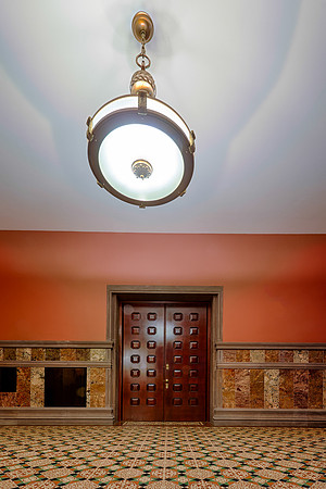 Chandelier over door