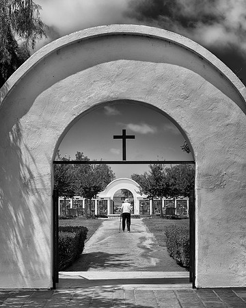 Cemetery visitor