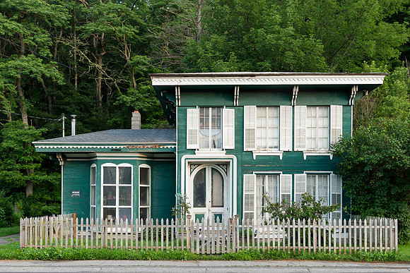 Green house in the woods