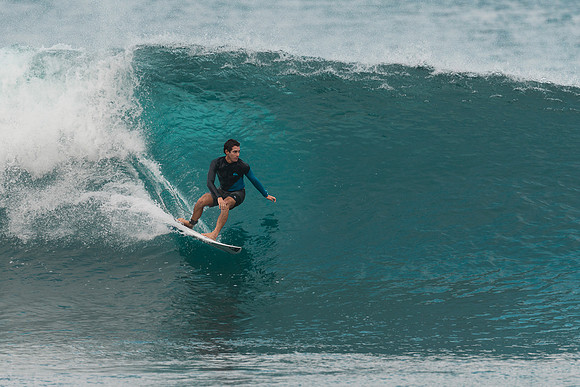 Surfing at Banzai Pipeline