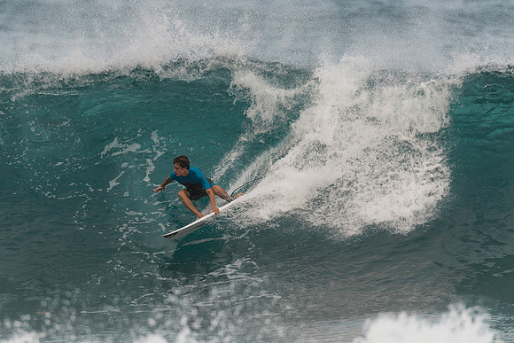 Surfing at Banzai Pipeline
