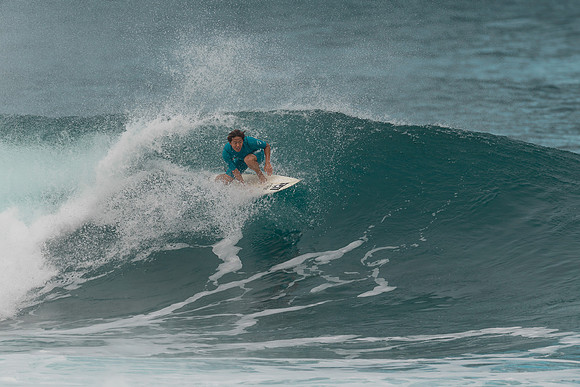 Surfing at Banzai Pipeline