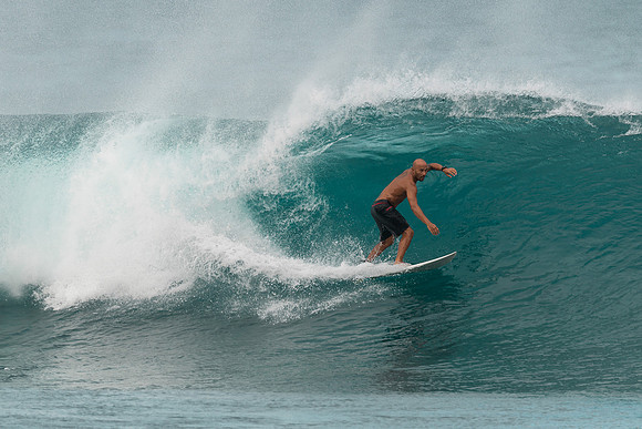Surfing at Banzai Pipeline