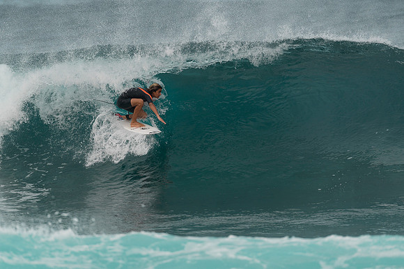 Surfing at Banzai Pipeline