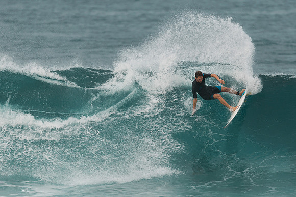 Surfing at Banzai Pipeline