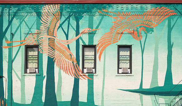 Turquoise mural