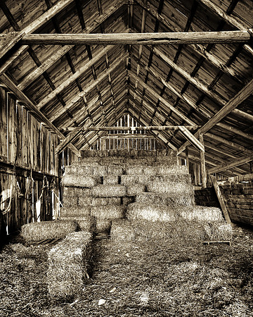 Stacks of hay (B&W version)