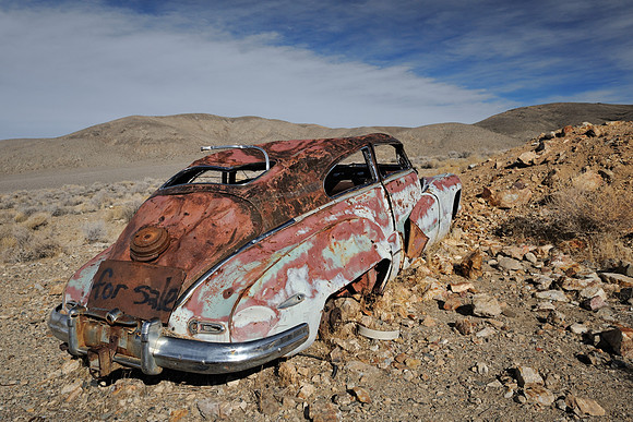 Derelict car at Aguereberry Camp