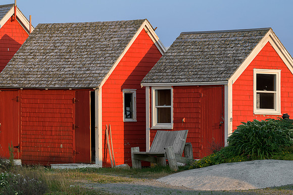 Chair and red cabins