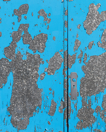 Blue metal door