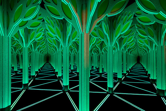 Green Neon Corridors