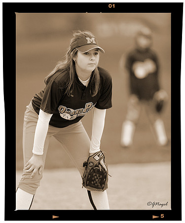 OYA girls' softball (sepia version)