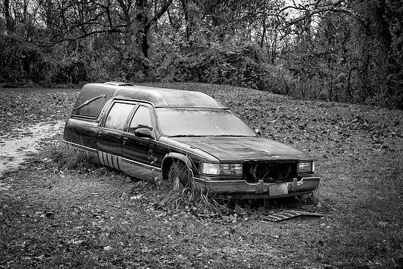 Abandoned hearse