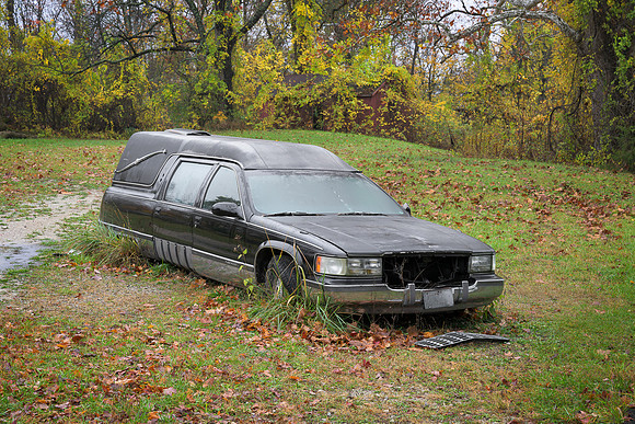 Abandoned hearse