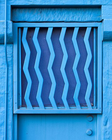 Wavy blue door