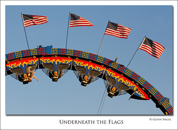 Underneath the flags
