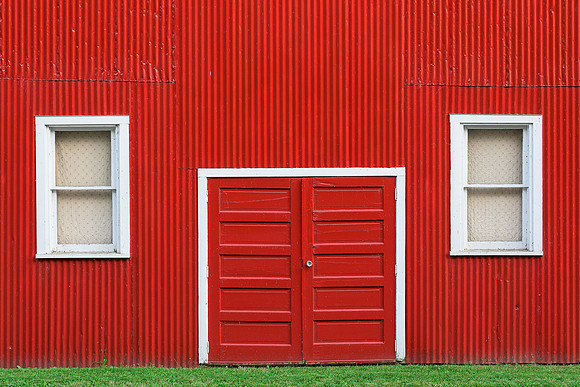 Barn door and windows