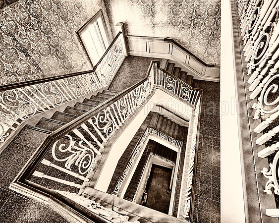Illini Union staircase (B&W version)